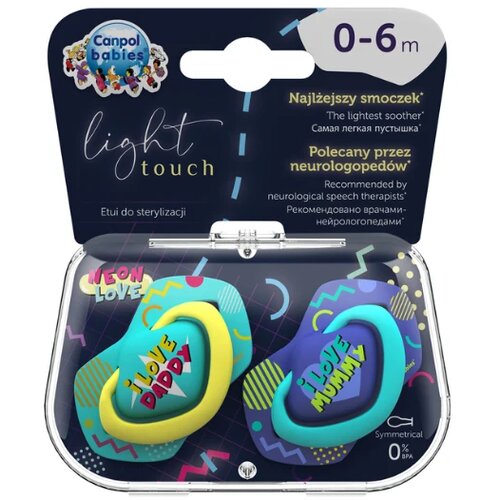 Canpol silikonska varalica Neon Love Purple Blue, 0-6m Slike