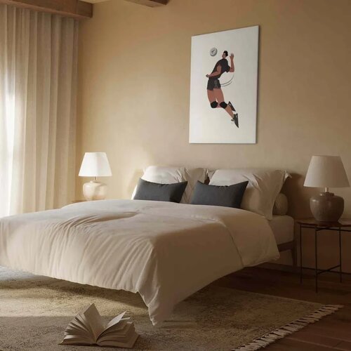  Slika - Volleyball Player on a White Background - Illustration 40x60 Na talijanskom platnu Slike