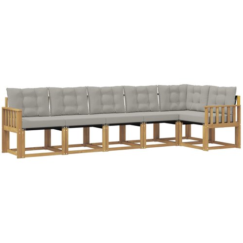 vidaXL Zunanja garnitura za sedenje 6 pcs Bela in svetlo siva, (5000281498) Cene