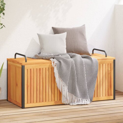 VidaXL zunanja &amp;scaron;katla za blazine 110x45x42/53 cm akacijev les in jeklo Slike