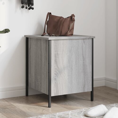  The Living Store Klop za shranjevanje siva sonoma 40x42,5x50 cm inženirski les - Klop S Prostorom Za Shranjevanje, (21442490) Slike