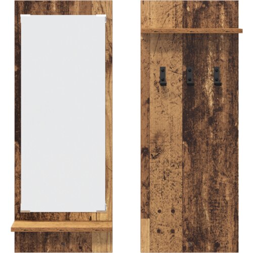 vidaXL Vje&scaron;alica za kapute na zidu Staro drvo 70 x 10 x 90 cm Cijene