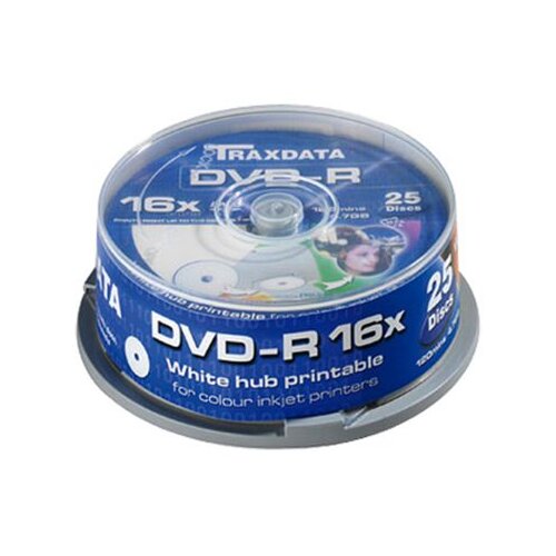  DVD-R TRAXDATA, 4.7GB, 16X, CAKE 25 kom full printable,white Cijene