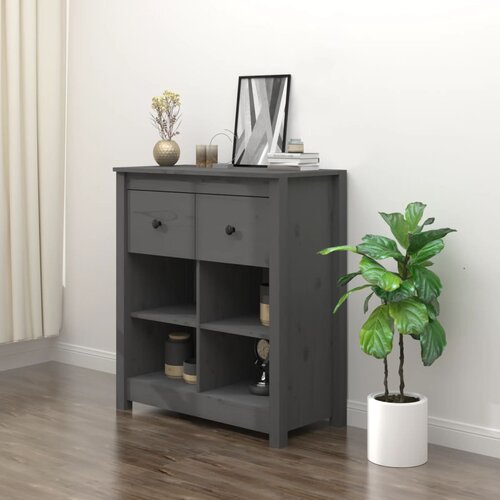  Komoda sivi 70 x 35 x 80 cm od masivne borovine Cijene