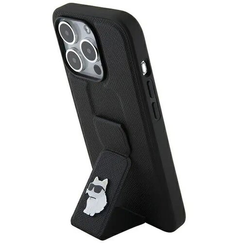  Originalna torbica KARL LAGERFELD Hardcase KLHCP14XGSACHPK za iPhone 14 Pro Max (Gripstand Saffiano choupette PIN / črna Slike