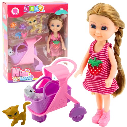 Mini Doll With Accessories Kitty Stroller Pink Doll Set Cijene