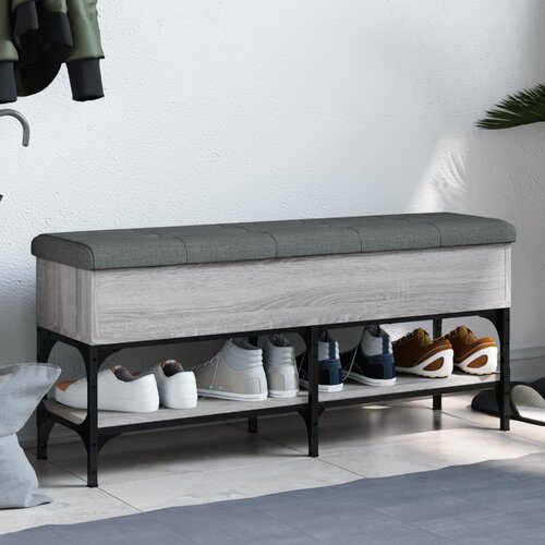  The Living Store Klop za čevlje siva sonoma 102x32x45 cm inženirski les - Klop Za Čevlje, (21444135) Slike