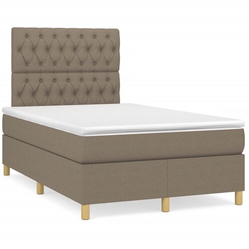  The Living Store Box spring postelja z vzmetnico LED taupe 120x190 cm blago - Box Spring Postelja, (21446444) Cene