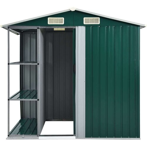 VidaXL Vrtna kućica sa stalkom zelena 205 x 130 x 183 cm željezna Slike