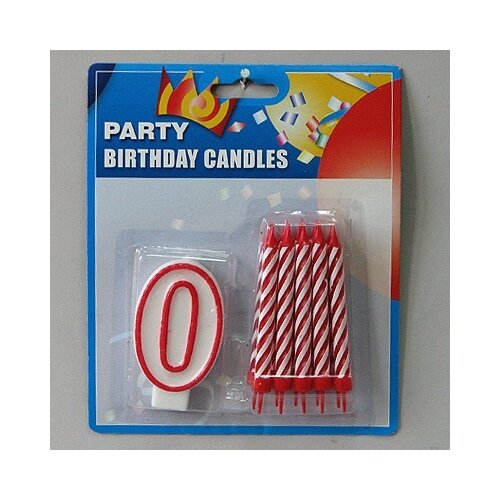  Svećice (10kom) sa BROJEM 0 visinabr.8cm/sveć.9cm Cene