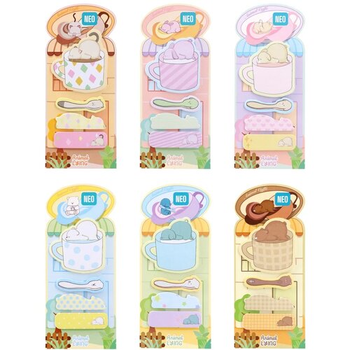 Sazio Neo Indice 4, blokčić, samolepljiv, 4 x 20 listova, miks, Sweet Animals Slike