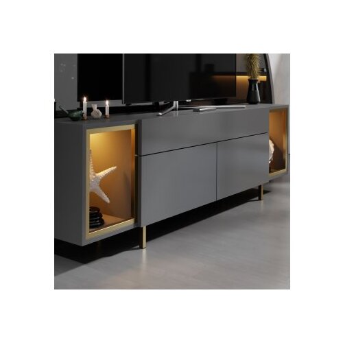 Hanah home TV polica Zenith Anthracite Gold Slike