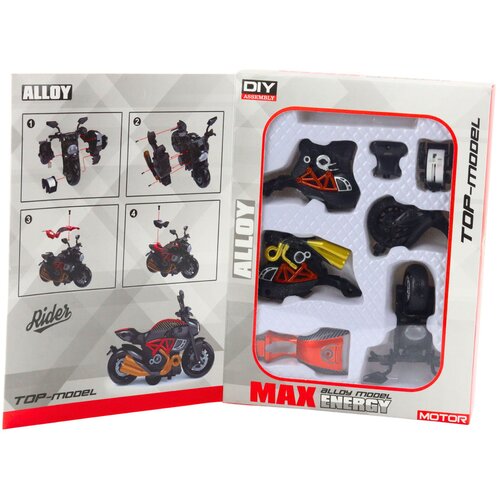  Metalni motor za sastavljanje 1:14 DIY - crno/narančasti Slike