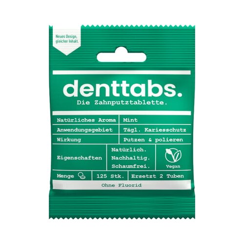 denttabs. Tablete za čiščenje zob s stevia-mint in brez fluorida Cene