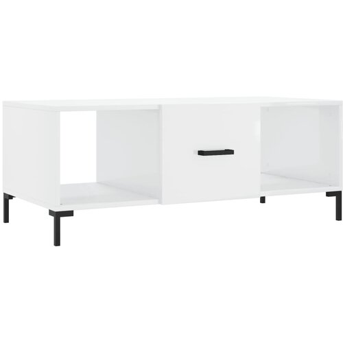 Maison Chic Klubska mizica - kavna mizica - Nizka mizica visok sijaj bela 102x50x40 cm inženirski les, (21752528) Slike