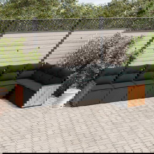 vidaXL 7-dijelni set vrtnih sofa od poliratana s jastucima crni Cijene