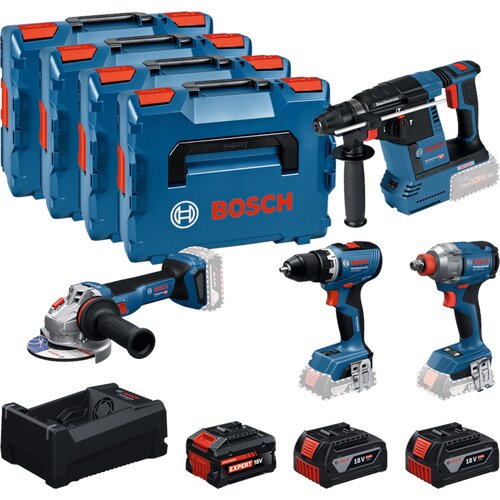 Bosch Akumulatorski set od 4 18V ma&scaron;ine GSR 18V-65 + GDX 18V-285 + GBH 18V-26 + GWS 18V-11 0615A500BJ Cene