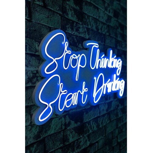 Wallity Stop Thinking Start Drinking - Blue Blue Decorative Plastic Led Lighting Slike