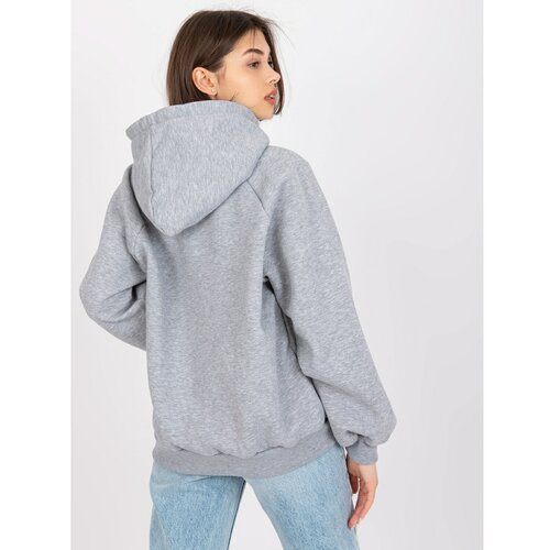 Fashion Hunters Peggy gray melange women's sweatshirt with a hood Slike