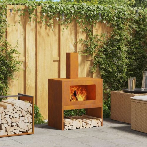 VidaXL Istro&amp;scaron;eni čelik/Smeđa Corten čelik 60 x 40 x 96 cm Vatromet Slike