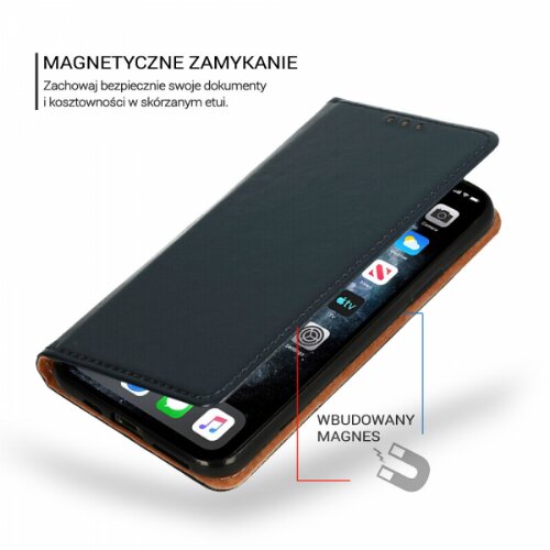 Onasi Special usnjena preklopna torbica za Samsung Galaxy A54 - modra Slike