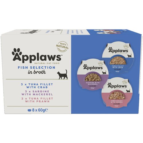 Applaws Cat Pot Selection poskusno pakiranje 8 x 60 g - Ribja izbira Cijene