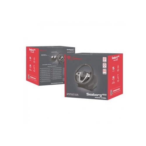 Genesis Seaborg 400 Racing Wheel Volan za PC, PS3, PS4, Xbox One, Xbox 360, Nintendo Switch sa vibracijom NGK-1567 Slike