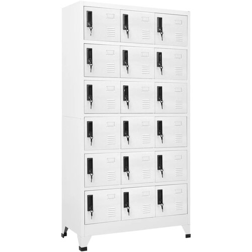 The Living Store Omara s ključavnico bela 90x40x180 cm jeklo - Omarica Na Ključ, (21428994) Slike