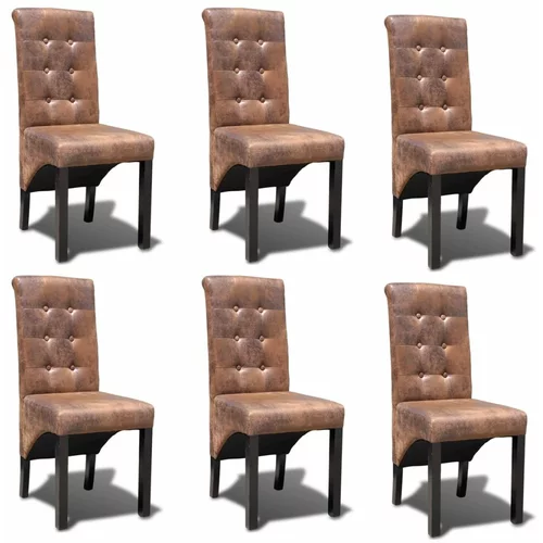  blagovaonske stolice od umjetne kože 6 kom smeđe