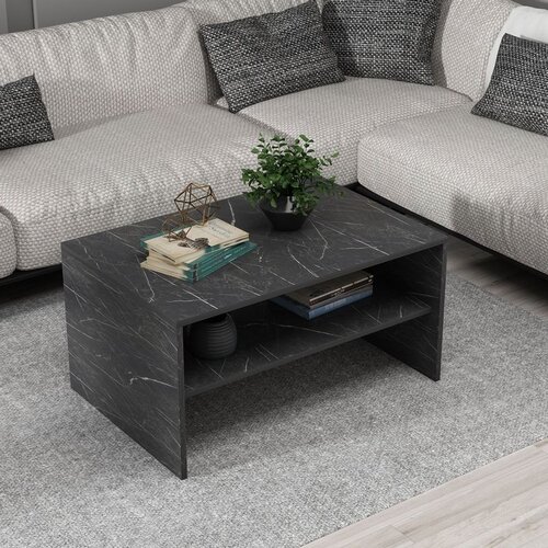 Hanah home stočić za dnevnu sobu apollon - black black marble coffee table Slike