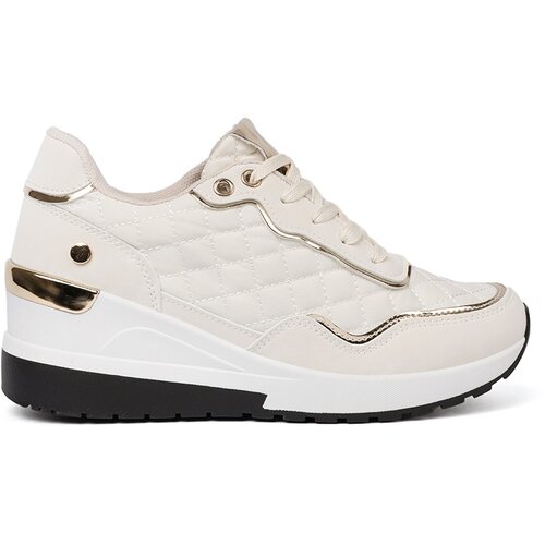 Shelvt Beige sneakers with shimmering gold accents Slike