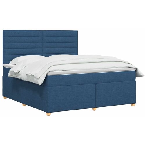  Boxspring krevet s madracem Plava 140 x 200 cm Tkanina - Plava 140 x 200 cm Dizajn linija Slike