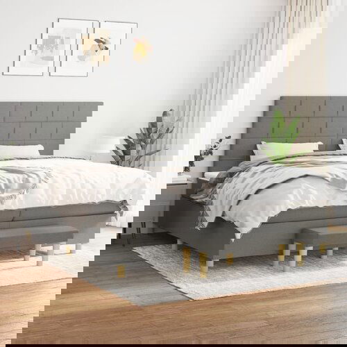 The Living Store Box spring postelja z vzmetnico temno siva 200x200 cm blago - Box Spring Postelja, (21515509) Slike