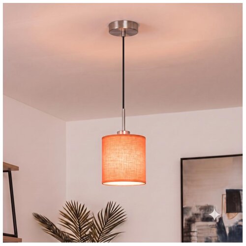Brilagi LED luster na sajli NUBILA, 1xE27/60W/230V, prečnik 14 cm, crna/narandžasta Slike