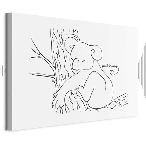  Slika - Quiet Charm of Nature (1-part) - Sleeping Koala in Black and White 90x60 Akustična Cijene