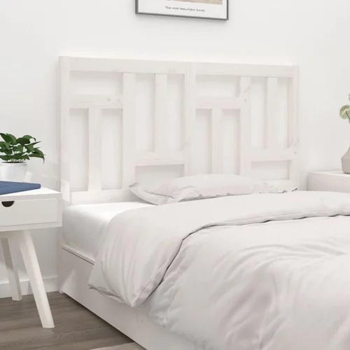  Uzglavlje za krevet bijelo 125,5x4x100 cm od masivne borovine