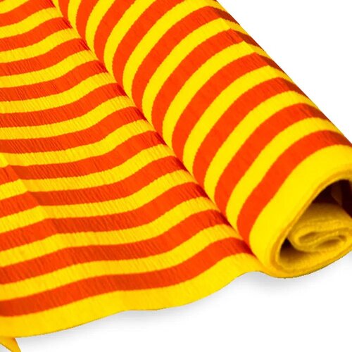 Junior jolly stripes crepe paper, krep papir, 50 x 200cm, odaberite nijansu žuta-crvena Slike