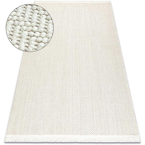 RugsX Preproge Preproga NANO FJ86B Chevron, ribja kost, ravno 240x330 cm Bela Cene