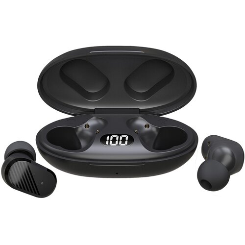  Brezžične bluetooth 5.3 slušalke IPX4 s polnilno postajo in LCD zaslonom črne Cene