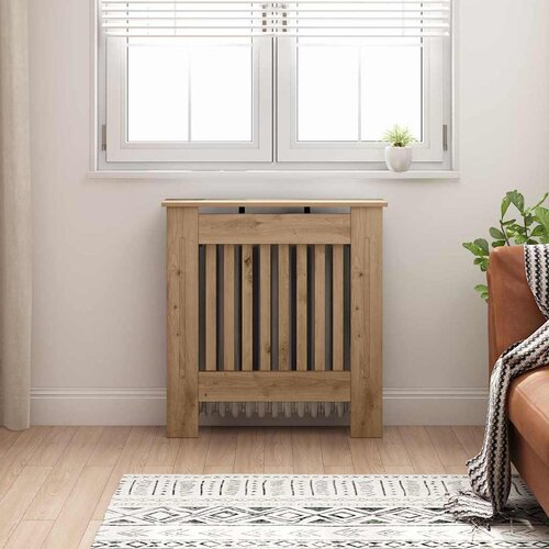 vidaXL Pokrov radiatorja Umetni hrast 78 x 19 x 81,5 cm Cene