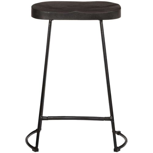 VidaXL barski stolci 2 kom crni 45x40x62 cm masivnog drva manga Slike