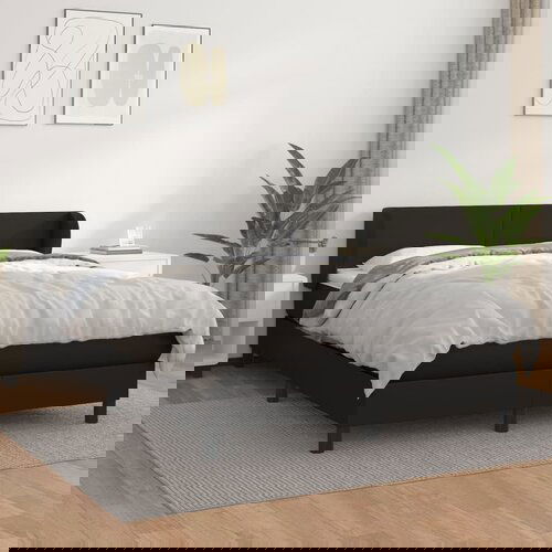 The Living Store Box spring postelja z vzmetnico črn 140x200 cm umetno usnje - Box Spring Postelja, (21438556) Slike