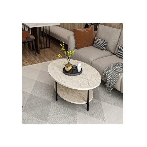 Hanah home stočić za dnevnu sobu elis - travertine travertine coffee table Slike