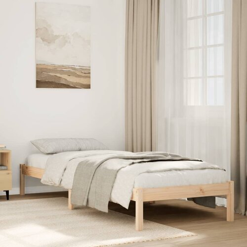VidaXL Dugi okvir kreveta bez madraca 100 x 220 cm masivna borovina Slike
