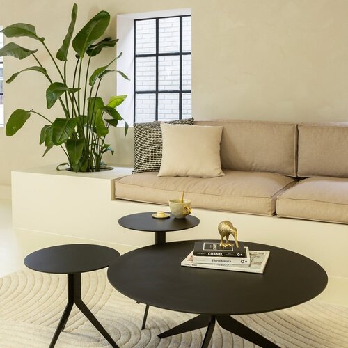 Spinder Design Crni metalni okrugao stolić za kavu &amp;oslash; 78 cm Daley &amp;ndash; Slike