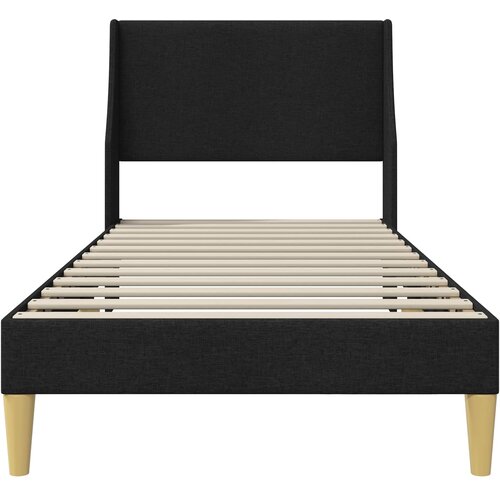  Krevetna konstrukcija Jednobojno Crna 90 x 200 cm tkanina Slike