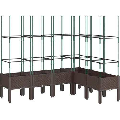  Vrtna sadilica s re&amp;scaron;etkom smeđa 160 x 120 x 142,5 cm PP Slike