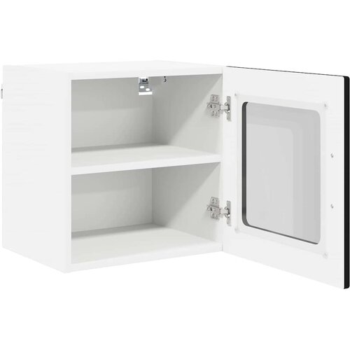  Zidni stakleni ormarić 2 pcs Crna 40 x 31 x 40 cm Slike