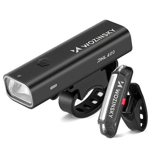 Wozinsky WSBLB2 set prednjeg (400 lm) i stražnjeg USB-C svjetala za bicikl crna Cijene
