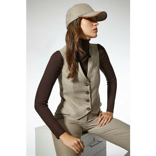Koton Vest - Beige - Double-breasted